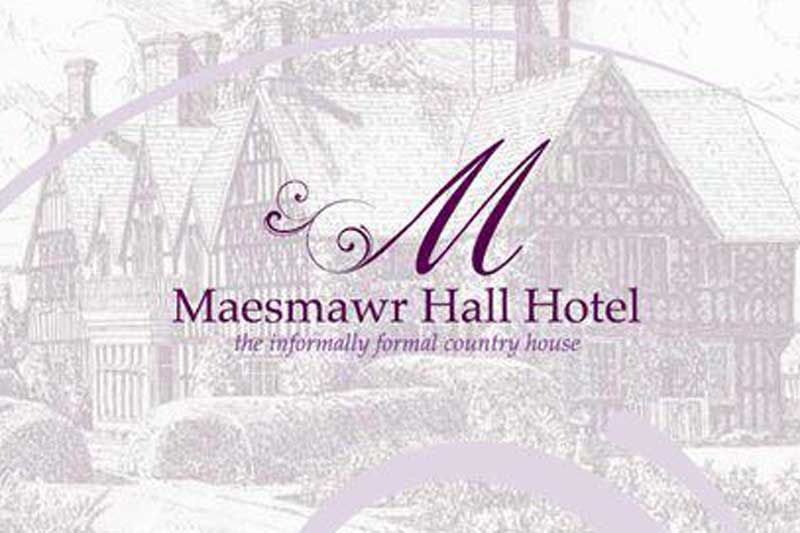 Maesmawr Hall Hotel title over background