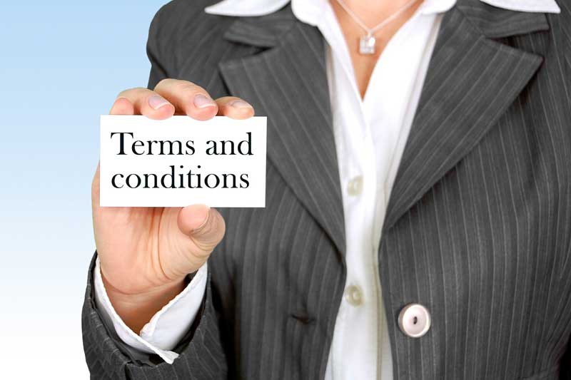terms and conditions card